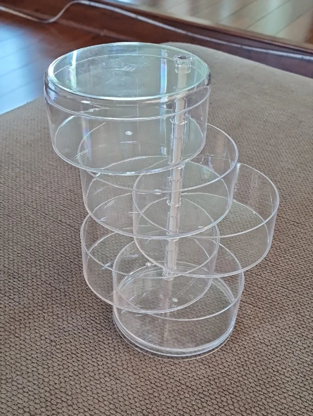 Clear Rotating 5-Tier Makeup/Jewelry Organizer - Transparent